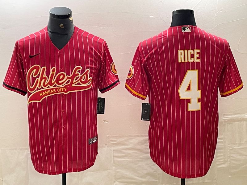 Men Kansas City Chiefs #4 Rice Red Nike 2024 Co Branding Game NFL Jersey style 1